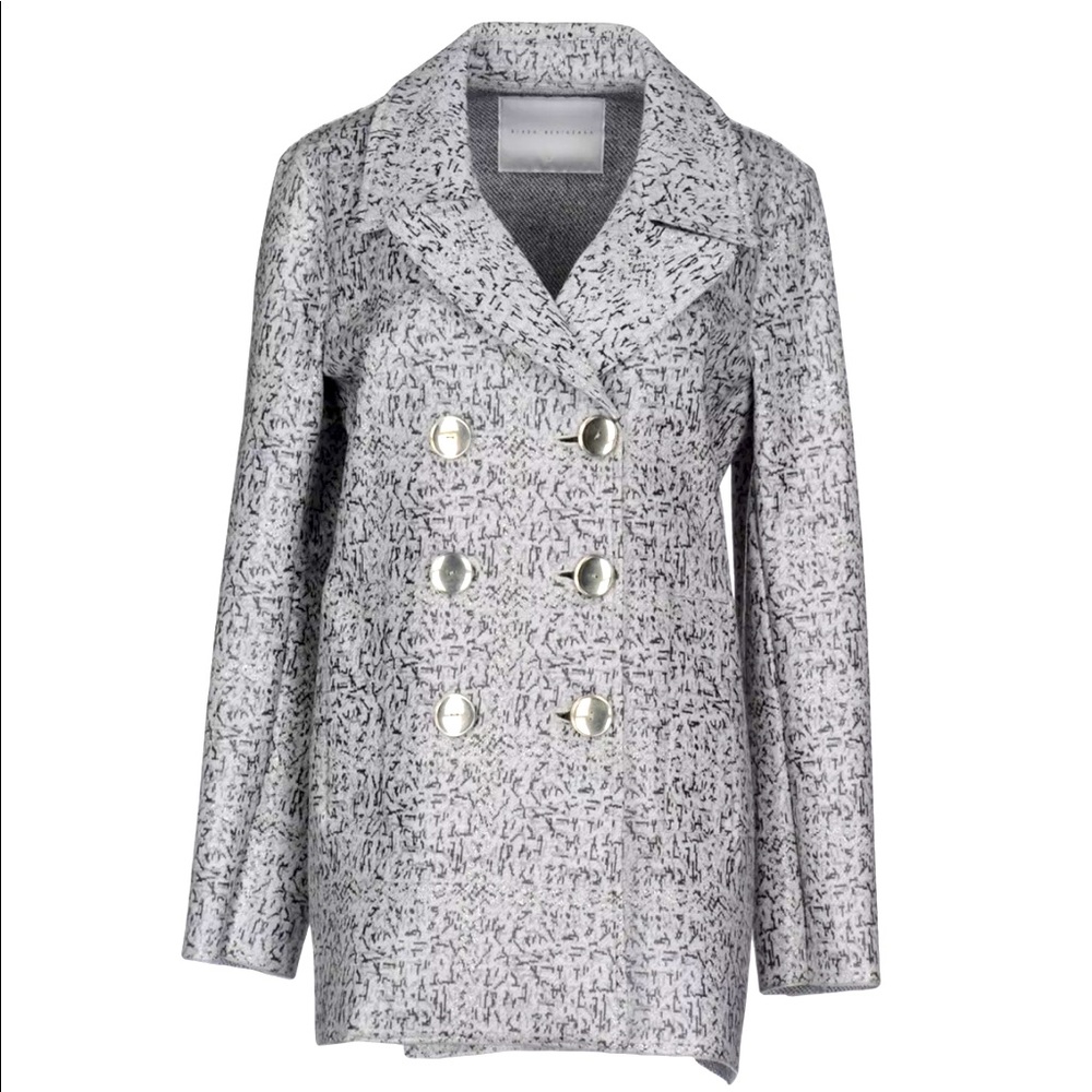 GIADA BENINCASA Caban Coat Sz M Wool Blend Knitted